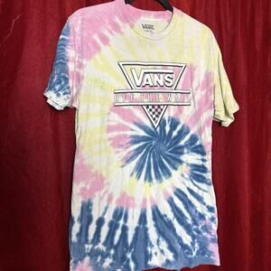 Vans Multicolor Tie Dye Cotton Short Sleeve Crew Neck Premium T Shirt Sz Medium